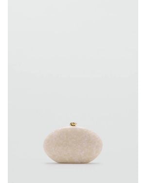 Mango Pochette Effetto Perlato Bianco Sporco