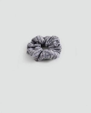 MANGO TEEN Striped Knit Hair Tie - Grey