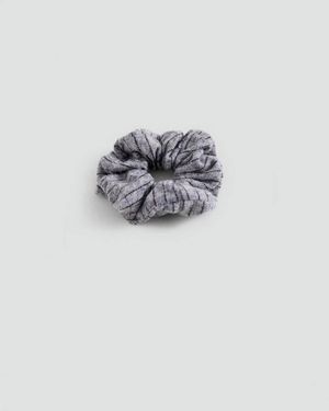 MANGO TEEN Striped Knit Hair Tie - Grey