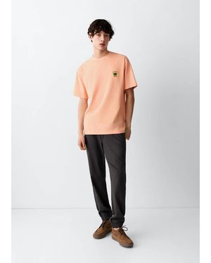 MANGO TEEN Printed Cotton-Blend T-Shirt - Orange