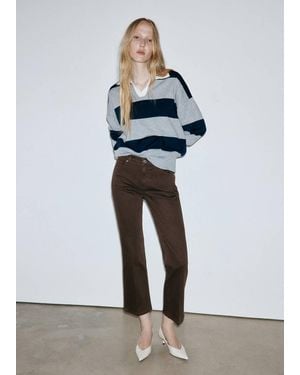 Mango Sienna Flared Cropped Jeans - Grey
