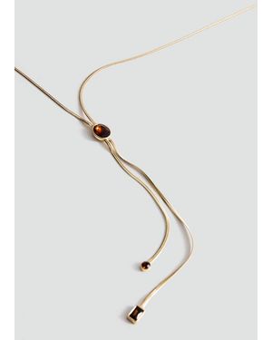 Mango Collana Doppia Cristalli Oro - Bianco
