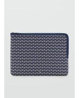 Mango Laptop Case With Printed Logo - Blue