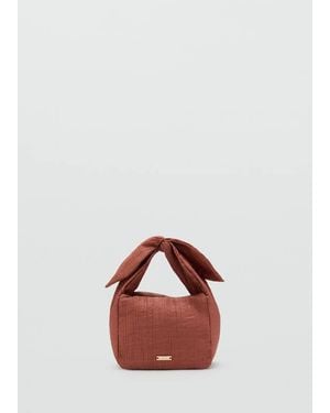 Mango Bambula Handbag With Bow - White