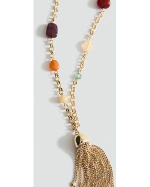 Mango Fringed Bead Necklace - Metallic