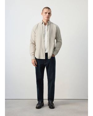Mango 100% Cotton Oxford Shirt - Natural