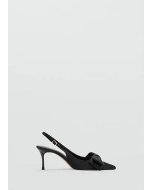 Mango Satin Bow-Heeled Shoe - White
