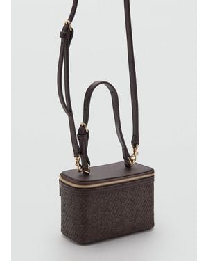 Mango Natural Fibre Toiletry Bag With Zip - Multicolour