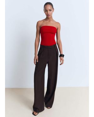 Mango Strapless Fitted Top - Red