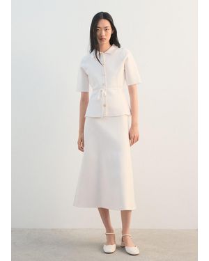 Mango Giacca Maglia Collo Camicia Bianco Sporco - Neutro