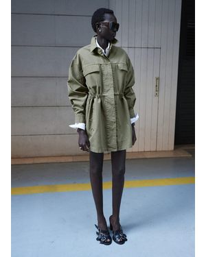 Mango Oversized Denim Parka - Grey