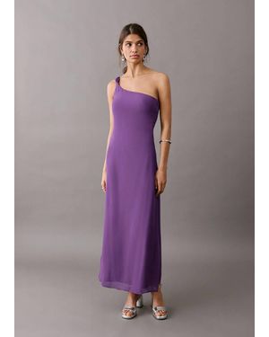MANGO TEEN Asymmetric Dress With Knot Detail - Purple
