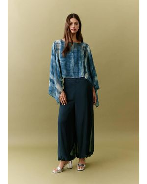 MANGO TEEN Tie-Dye Cape Blouse - Green
