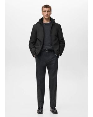 Mango Quilted Water Repellent Jacket - Black