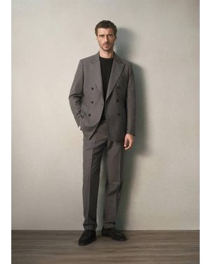 Mango Pantaloni Da Completo - Grigio