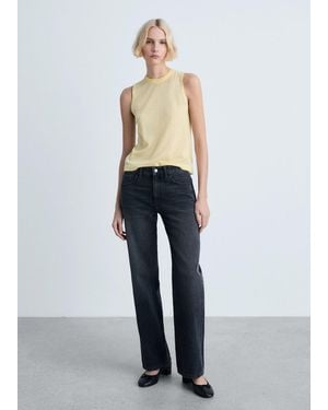 Mango Sleeveless Knitted Top - White