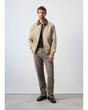 Mango Water-Repellent Cotton Blend Jacket - White