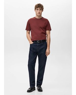 Mango 100% Cotton Slim-Fit T-Shirt - Red