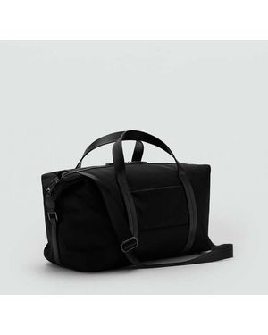 Mango Combined Leather Bowling Handbag - Black