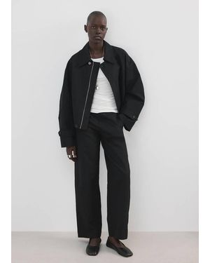Mango Giacca Cotone Zip Nero