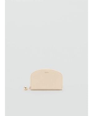 Mango Medium Wallet With Mini-Bead Embellishment - Natural