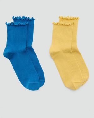Mango 2Er-Pack Baumwollsocken - Blau
