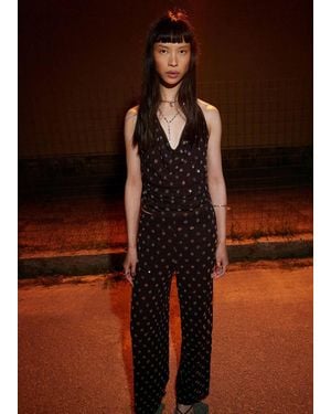 Mango Straight-Leg Trousers With Sequins - Brown