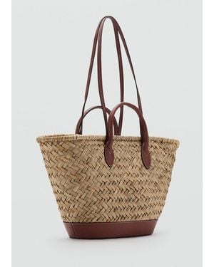 Mango Large Double-Handle Natural Fibre Basket - Brown