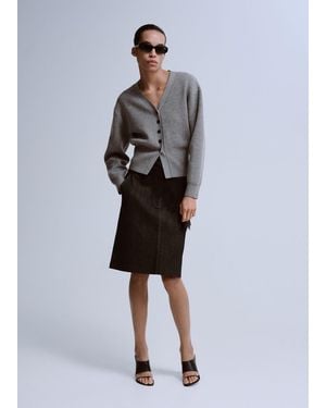 Mango V-Neck Knitted Cardigan - Multicolour