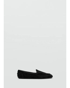 Mango Velvet Loafers - White
