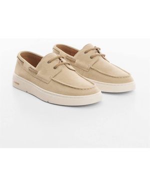 Mango Suede Nautical Shoes - Natural