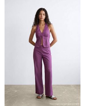 MANGO TEEN Straight Trousers With Embroidered Details