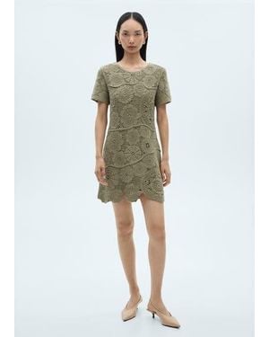 Mango Crochet Knitted Dress - Green