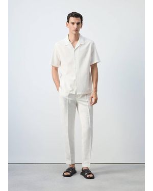 Mango 100% Cotton Shirt With Embroidery Details - White