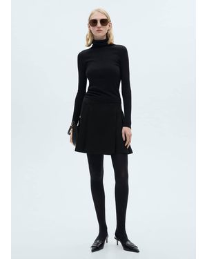 Mango Wool Blend Turtleneck Jumper - Black