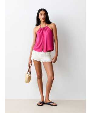 MANGO TEEN Halter Top With Cut-Out Detail - Pink
