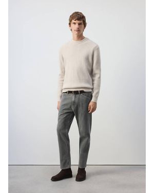 Mango Regular-Fit Cropped Jeans - Gray