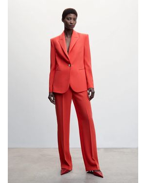 Mango Suit Jacket With Buttons Coral - Red