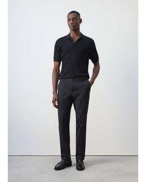 Mango Barna Slim-Fit Twill Chino Trousers - Blue
