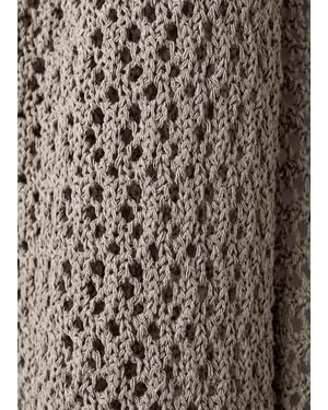 Mango Openwork Knit Shawl - Brown