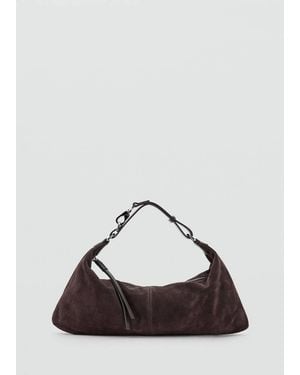 Mango Leather Shoulder Bag - Brown