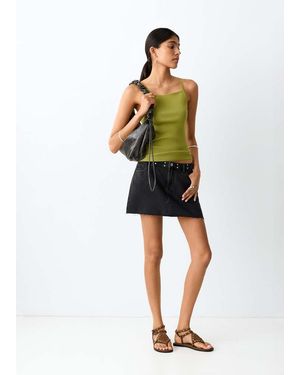 MANGO TEEN Fine-Knit Top - White