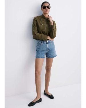 Mango Short Denim Dritti Blu Medio