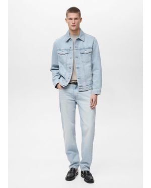 Mango Denim Jacket Pockets - Blue