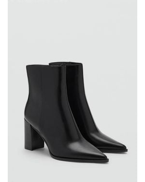 Mango Ankle Boots With Block Heel - Black