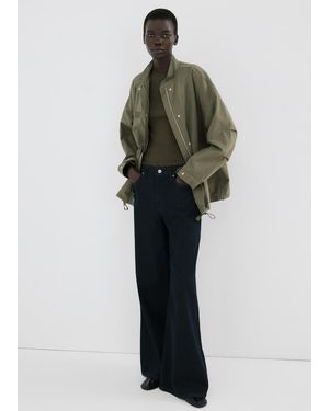 Mango Cotton Jacket With Pockets - Green