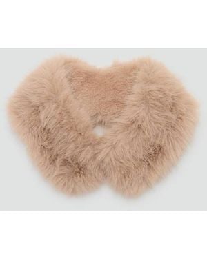 Mango Faux-Fur Scarf - Natural