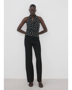 Mango Draped Halter Top - Black