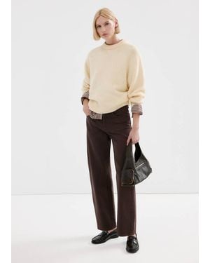 Mango High-Waisted Barrel Jeans - Natural