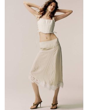 Mango Jacquard Corset Top - Natural